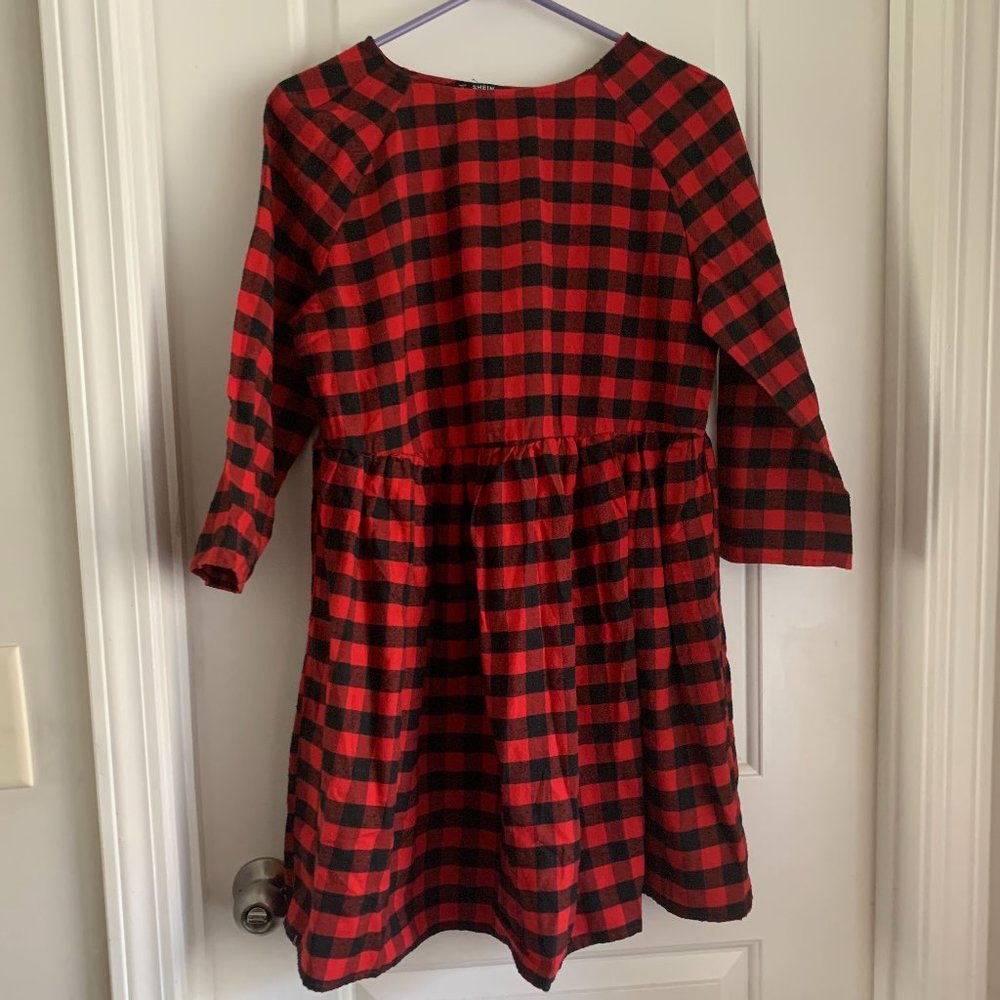 Red and Black Plaid Dress